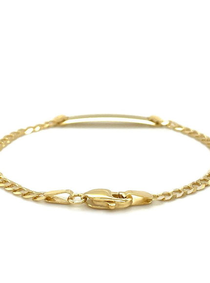 14k Yellow Gold Curb Link Style Children's ID Bracelet - Ellie Belle