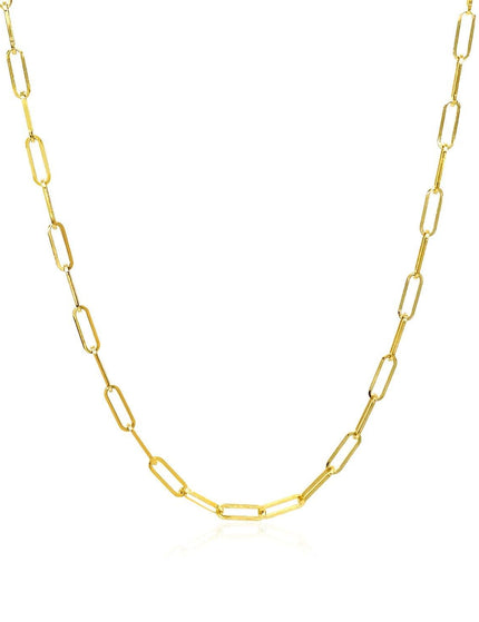 14K Yellow Gold Delicate Paperclip Chain (2.1mm) - Ellie Belle