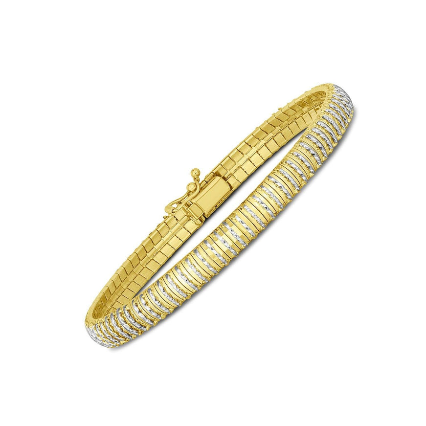 14k Yellow Gold Diamante Flex Bracelet - Ellie Belle