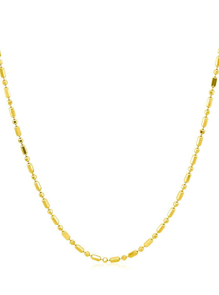 14k Yellow Gold Diamond-Cut Alternating Bead Chain 1.2mm - Ellie Belle