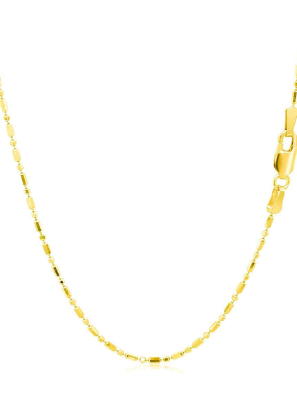 14k Yellow Gold Diamond-Cut Alternating Bead Chain 1.2mm - Ellie Belle