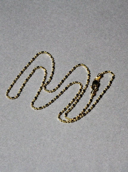 14k Yellow Gold Diamond-Cut Alternating Bead Chain 1.2mm - Ellie Belle