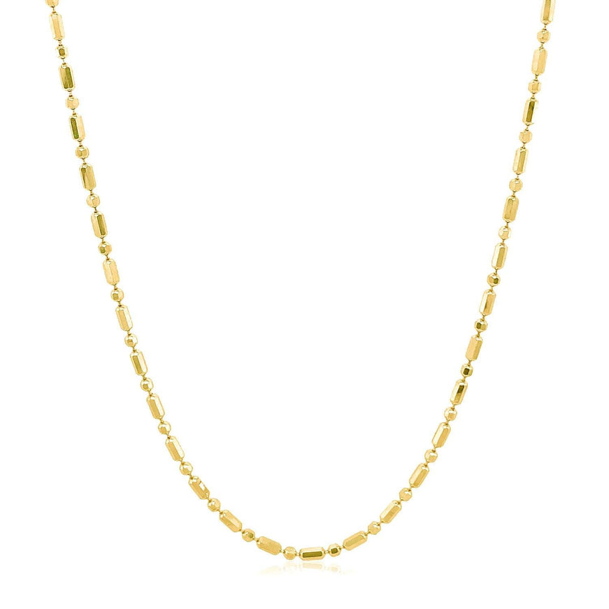 14k Yellow Gold Diamond-Cut Alternating Bead Chain 1.5mm - Ellie Belle