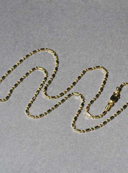 14k Yellow Gold Diamond-Cut Alternating Bead Chain 1.5mm - Ellie Belle