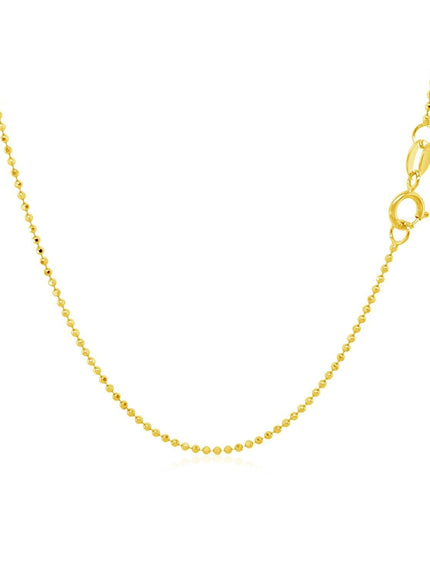 14k Yellow Gold Diamond-Cut Bead Chain 1.0mm - Ellie Belle