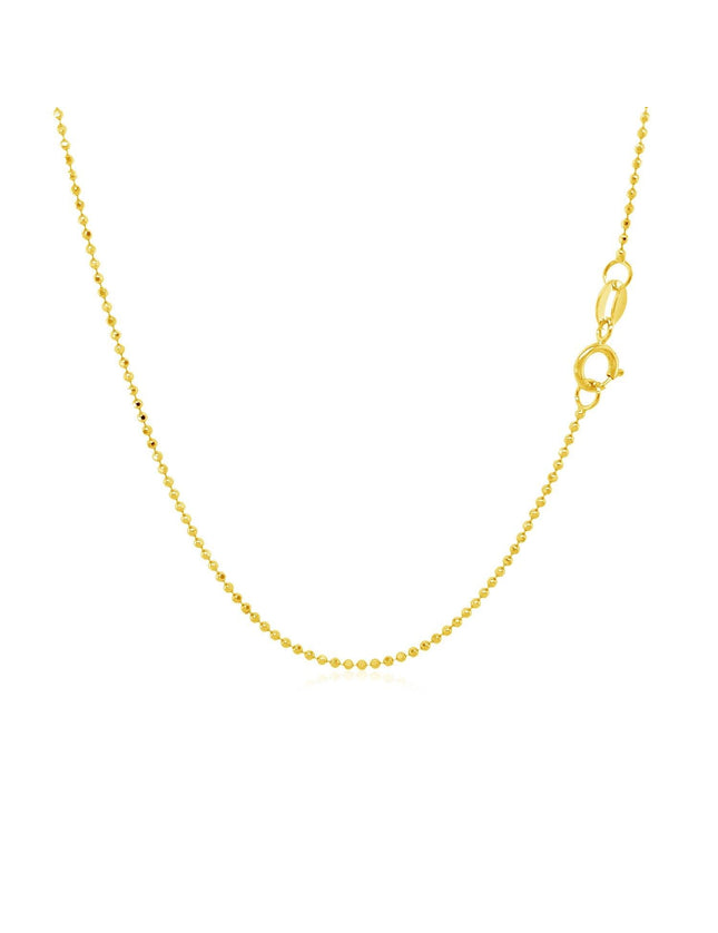 14k Yellow Gold Diamond-Cut Bead Chain 1.0mm - Ellie Belle