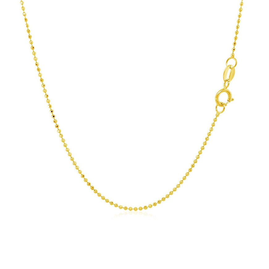 14k Yellow Gold Diamond-Cut Bead Chain 1.0mm - Ellie Belle