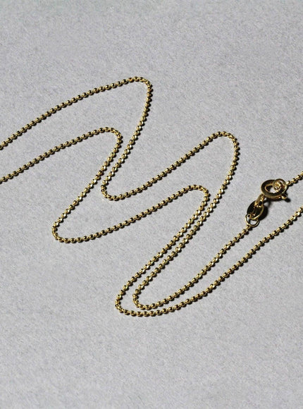 14k Yellow Gold Diamond-Cut Bead Chain 1.0mm - Ellie Belle