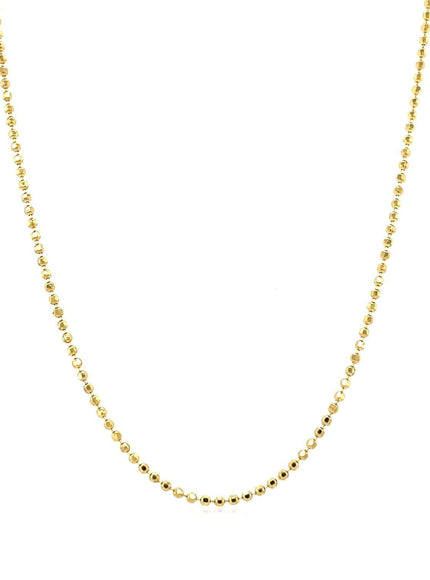 14k Yellow Gold Diamond-Cut Bead Chain 1.2mm - Ellie Belle