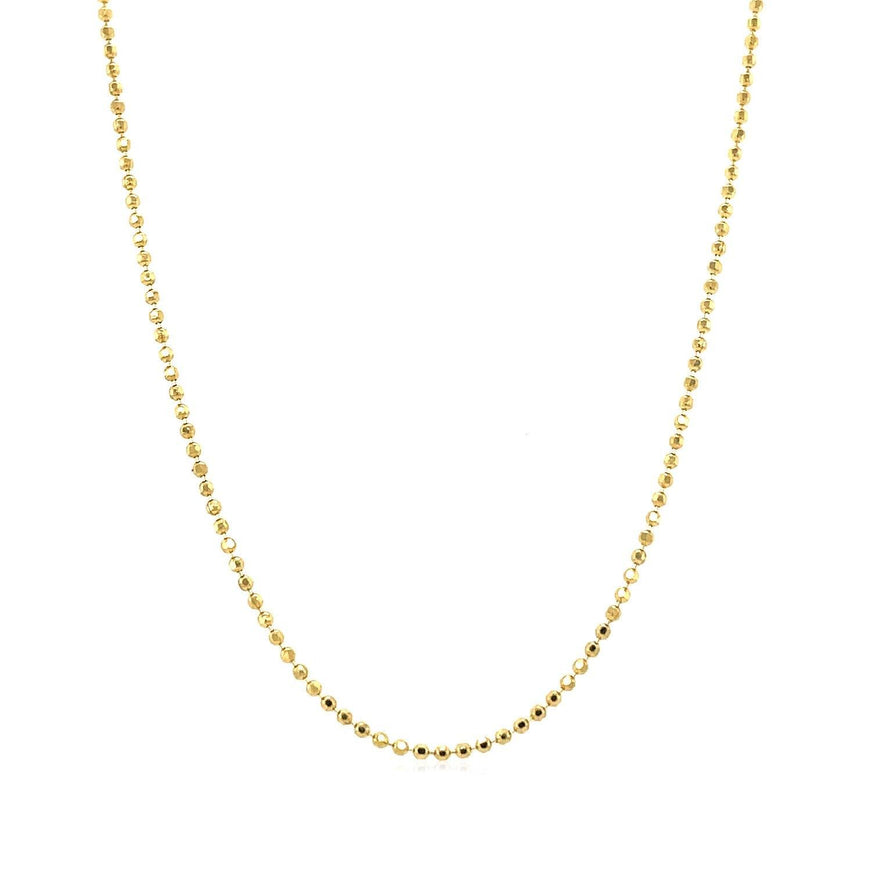 14k Yellow Gold Diamond-Cut Bead Chain 1.2mm - Ellie Belle