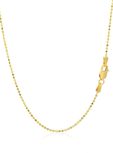 14k Yellow Gold Diamond-Cut Bead Chain 1.2mm - Ellie Belle