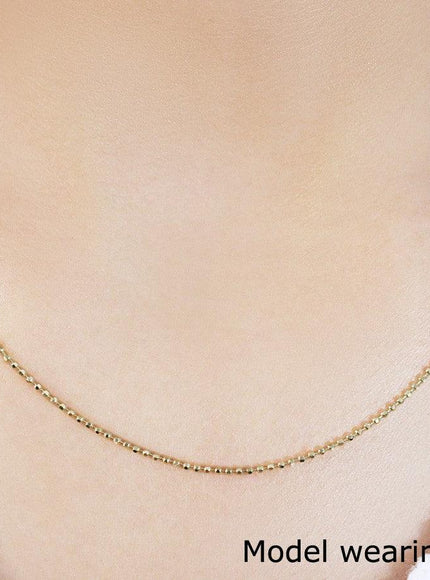 14k Yellow Gold Diamond-Cut Bead Chain 1.2mm - Ellie Belle