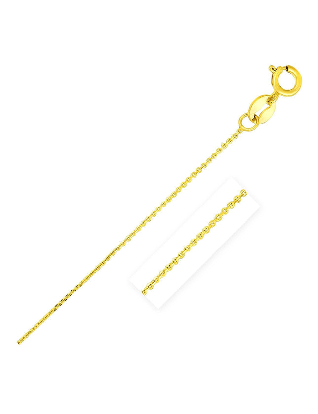14k Yellow Gold Diamond Cut Cable Link Chain 0.7mm - Ellie Belle