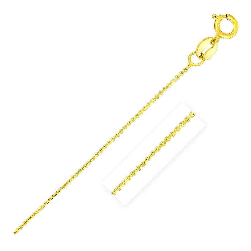 14k Yellow Gold Diamond Cut Cable Link Chain 0.7mm - Ellie Belle