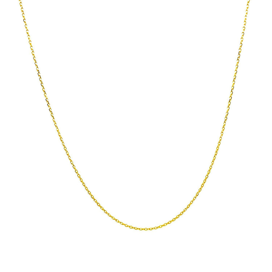 14k Yellow Gold Diamond Cut Cable Link Chain 0.7mm - Ellie Belle