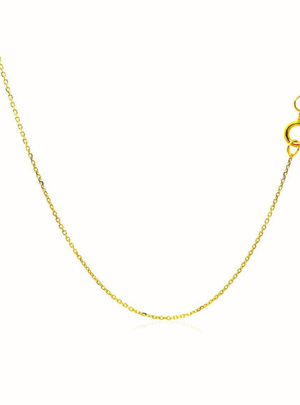 14k Yellow Gold Diamond Cut Cable Link Chain 0.7mm - Ellie Belle