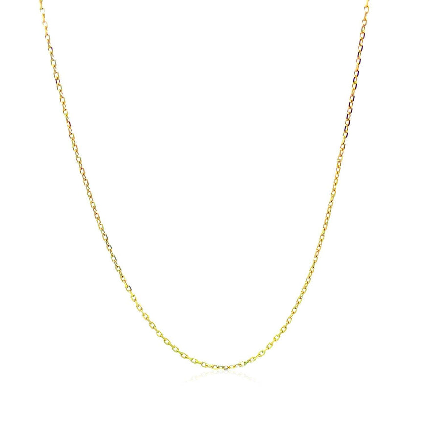 14k Yellow Gold Diamond Cut Cable Link Chain 0.8mm - Ellie Belle