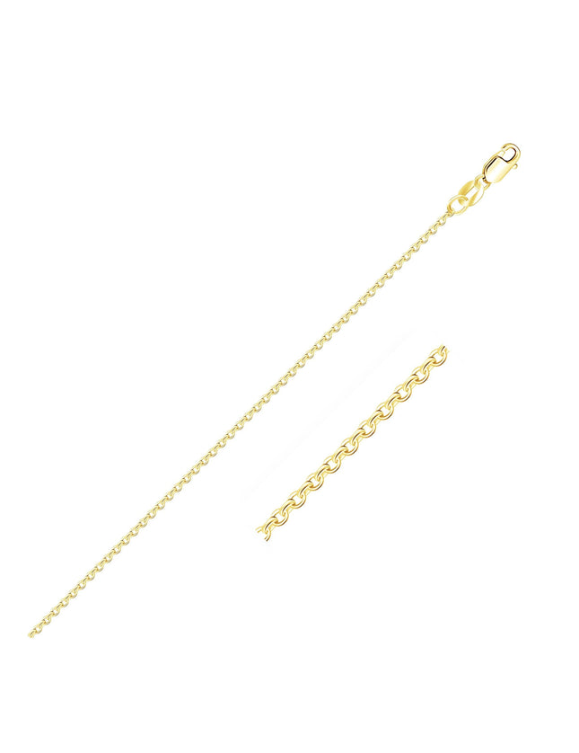 14k Yellow Gold Diamond Cut Cable Link Chain 1.1mm - Ellie Belle