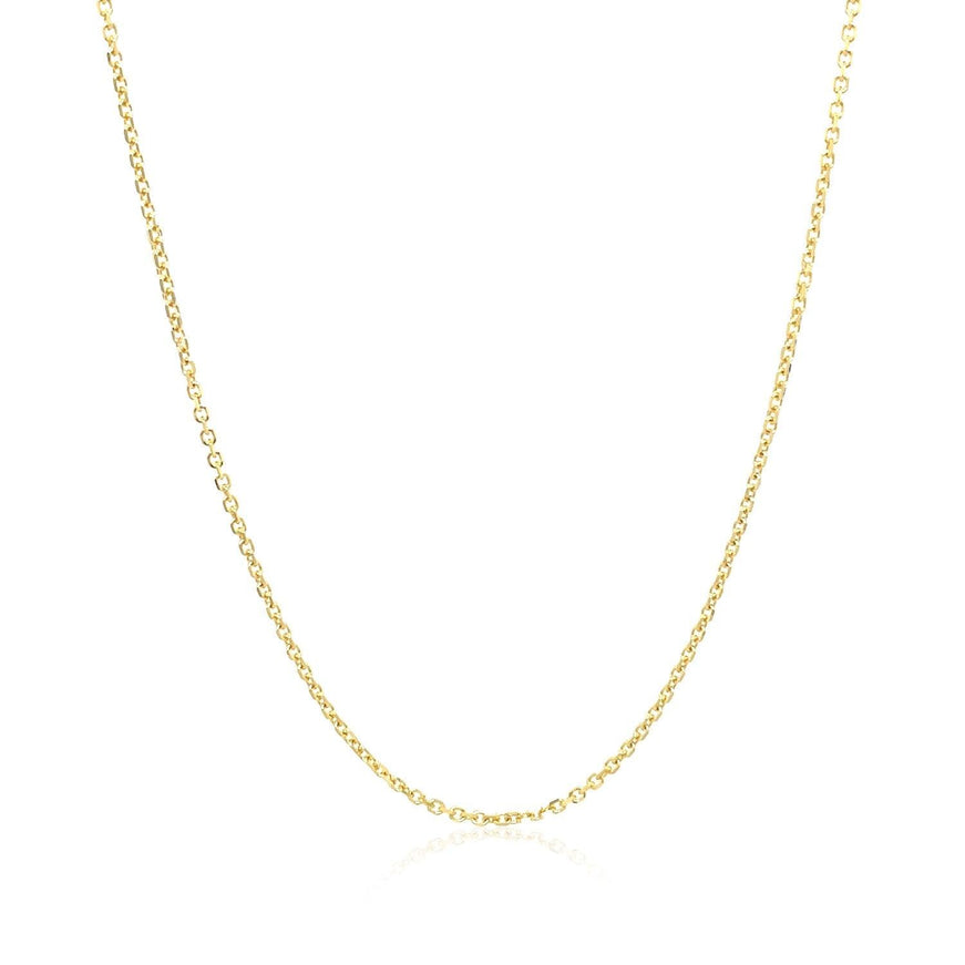 14k Yellow Gold Diamond Cut Cable Link Chain 1.1mm - Ellie Belle