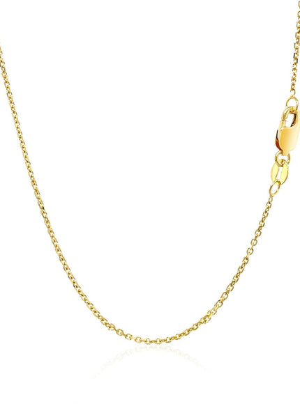 14k Yellow Gold Diamond Cut Cable Link Chain 1.1mm - Ellie Belle