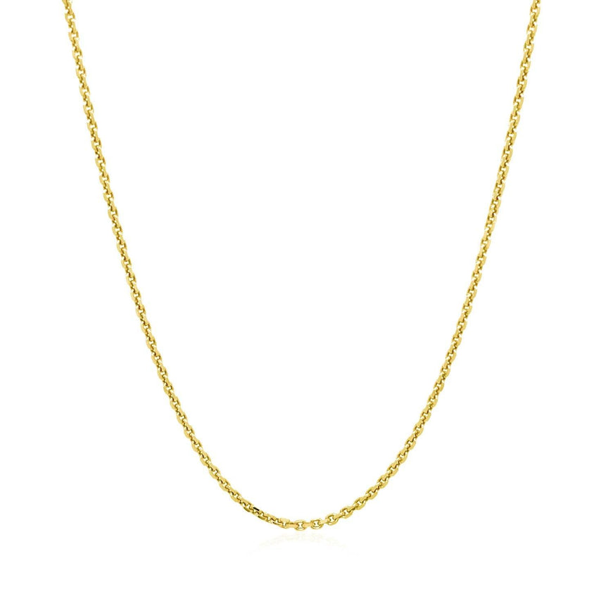 14k Yellow Gold Diamond Cut Cable Link Chain 1.4mm - Ellie Belle