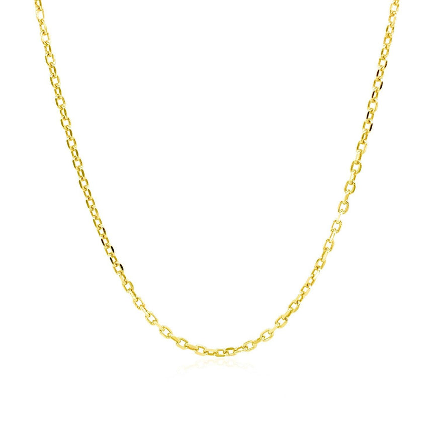 14k Yellow Gold Diamond Cut Cable Link Chain 1.5mm - Ellie Belle