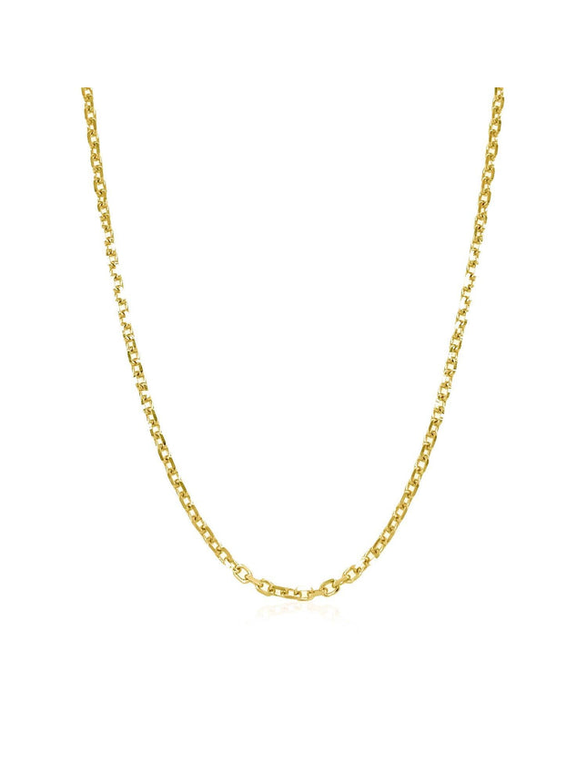14k Yellow Gold Diamond Cut Cable Link Chain 1.8mm - Ellie Belle