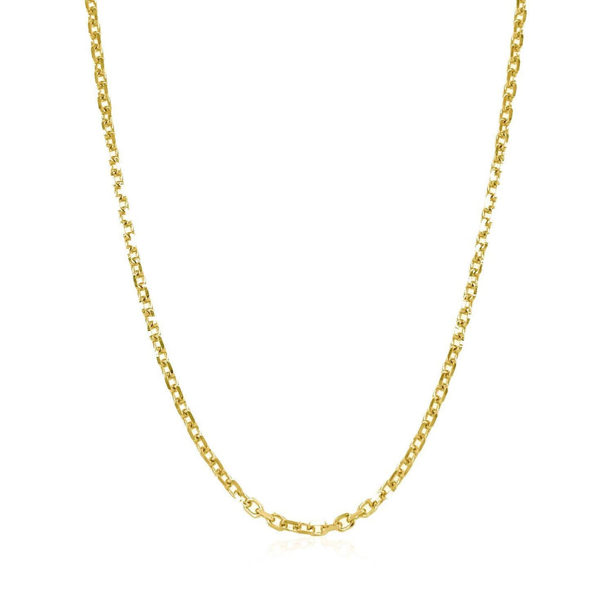 14k Yellow Gold Diamond Cut Cable Link Chain 1.8mm - Ellie Belle