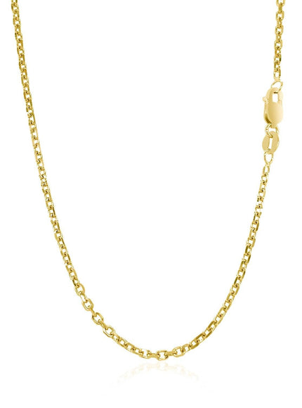 14k Yellow Gold Diamond Cut Cable Link Chain 1.8mm - Ellie Belle