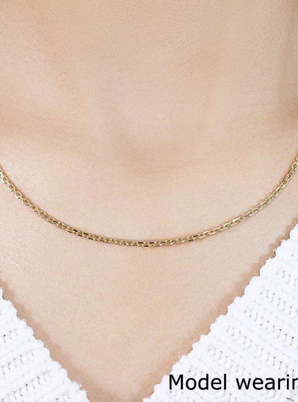 14k Yellow Gold Diamond Cut Cable Link Chain 1.8mm - Ellie Belle