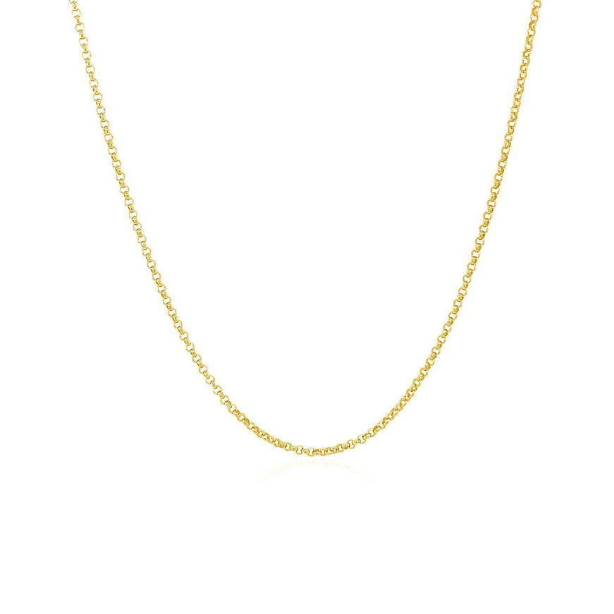 14k Yellow Gold Diamond Cut Rolo Chain 1.1mm - Ellie Belle