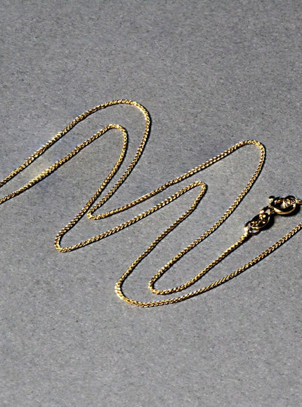 14k Yellow Gold Diamond Cut Round Wheat Chain 0.6mm - Ellie Belle