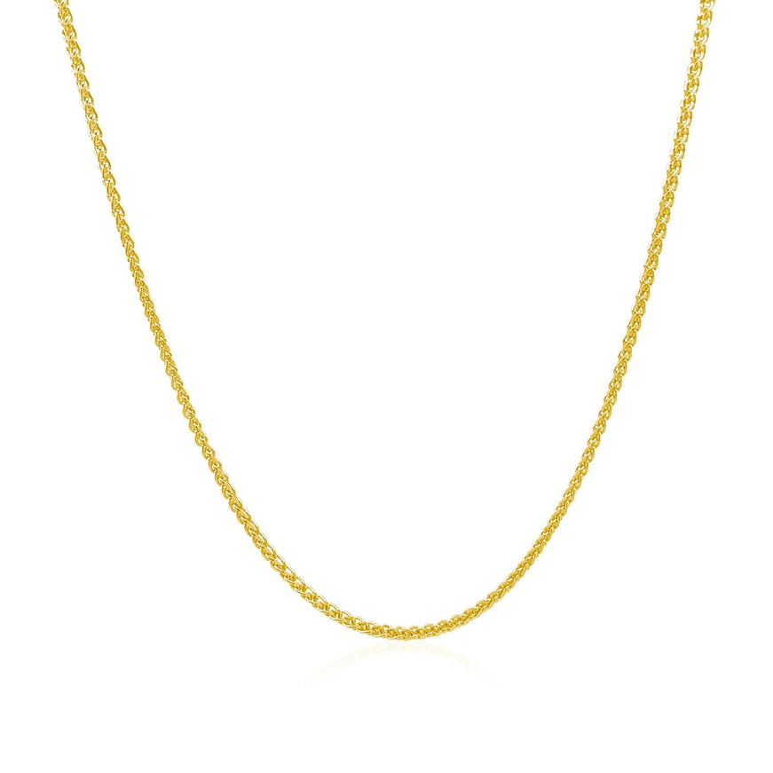 14k Yellow Gold Diamond Cut Round Wheat Chain 1.1mm - Ellie Belle