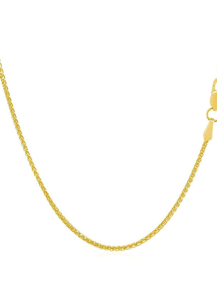 14k Yellow Gold Diamond Cut Round Wheat Chain 1.1mm - Ellie Belle