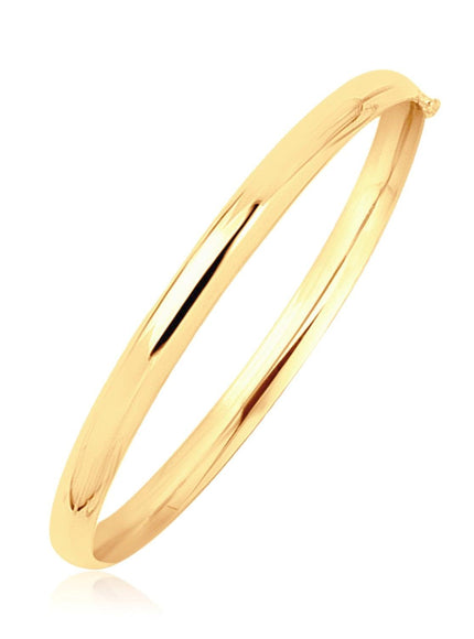 14k Yellow Gold Dome Design Polished Children's Bangle - Ellie Belle