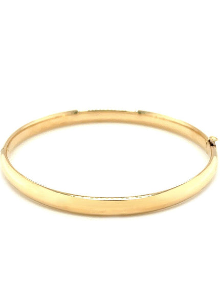 14k Yellow Gold Dome Design Polished Children's Bangle - Ellie Belle