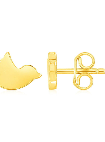 14k Yellow Gold Dove Stud Earrings - Ellie Belle