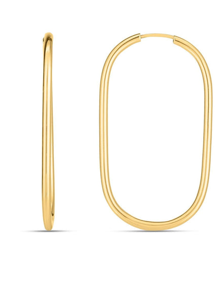 14k Yellow Gold Endless Large Paperclip Hoop Earrings - Ellie Belle