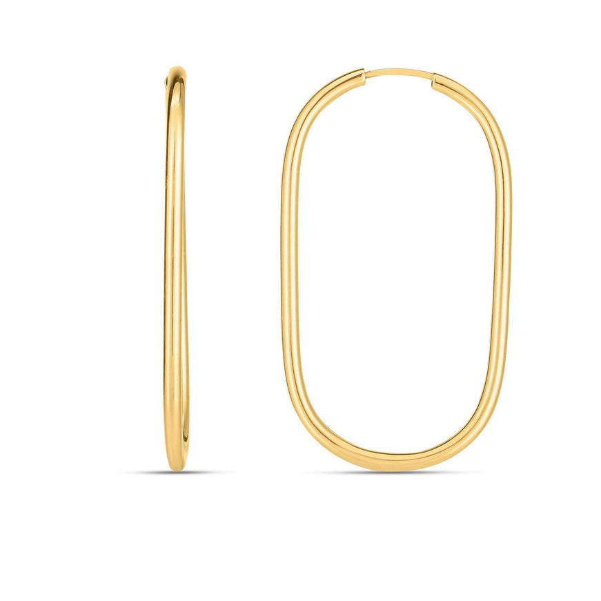 14k Yellow Gold Endless Large Paperclip Hoop Earrings - Ellie Belle