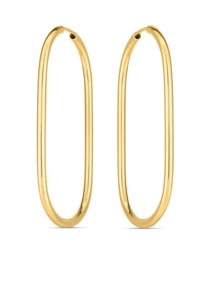 14k Yellow Gold Endless Large Paperclip Hoop Earrings - Ellie Belle