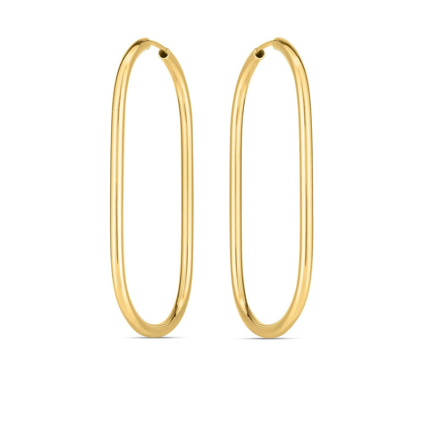 14k Yellow Gold Endless Large Paperclip Hoop Earrings - Ellie Belle