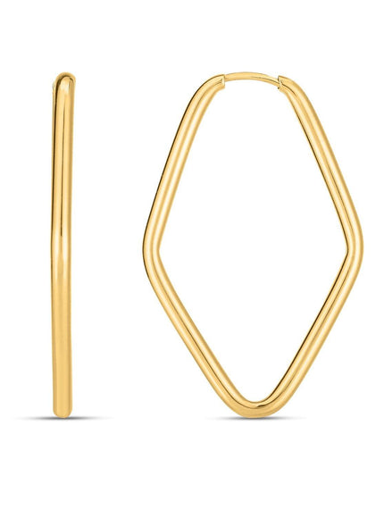 14k Yellow Gold Endless Marquise Hoops - Ellie Belle