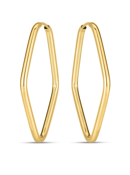 14k Yellow Gold Endless Marquise Hoops - Ellie Belle