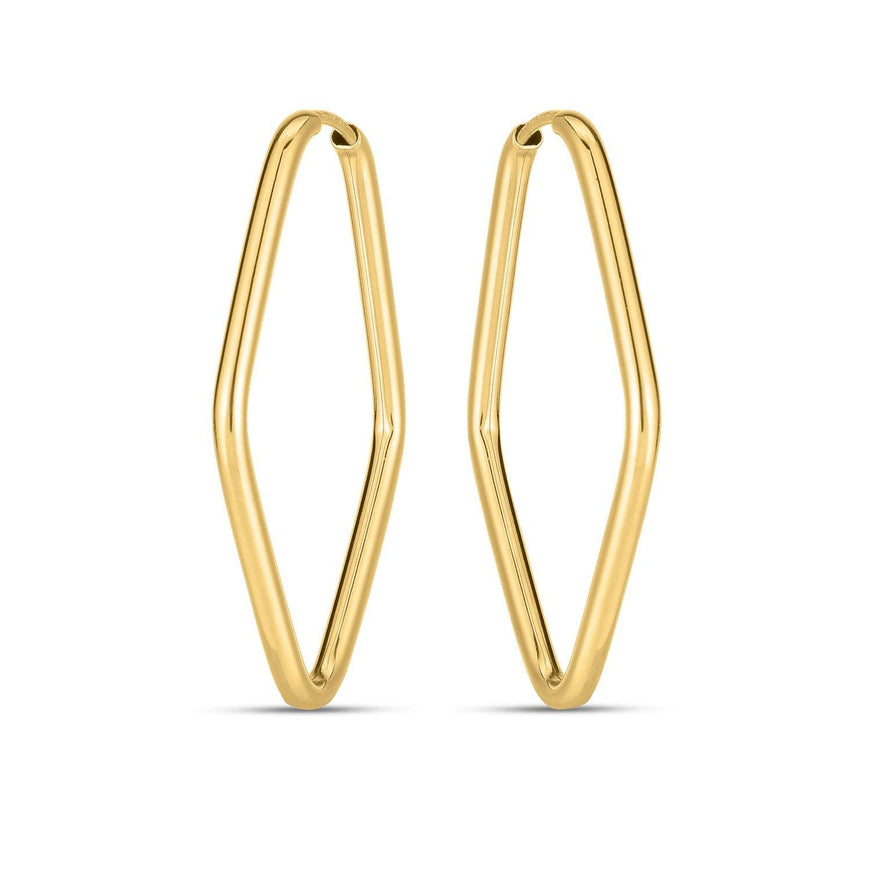 14k Yellow Gold Endless Marquise Hoops - Ellie Belle