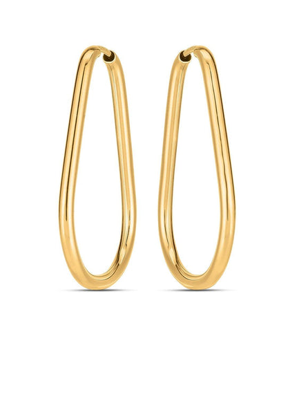 14k Yellow Gold Endless Pear Hoop Earrings - Ellie Belle