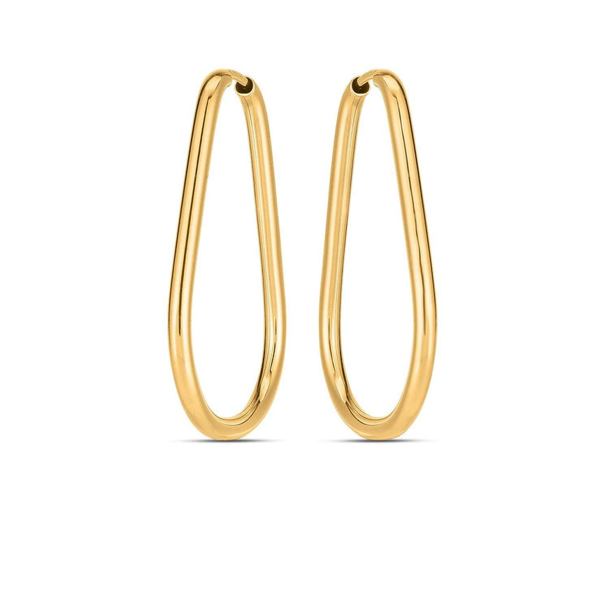 14k Yellow Gold Endless Pear Hoop Earrings - Ellie Belle