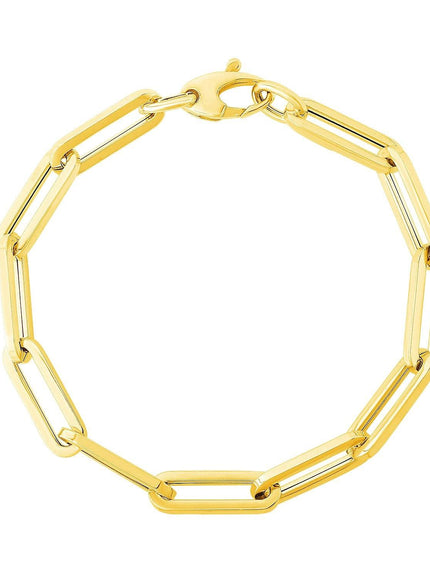 14K Yellow Gold Extra Wide Paperclip Chain Bracelet - Ellie Belle