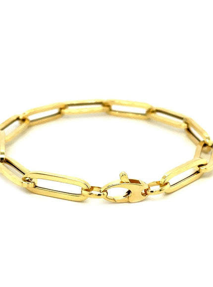 14K Yellow Gold Extra Wide Paperclip Chain Bracelet - Ellie Belle