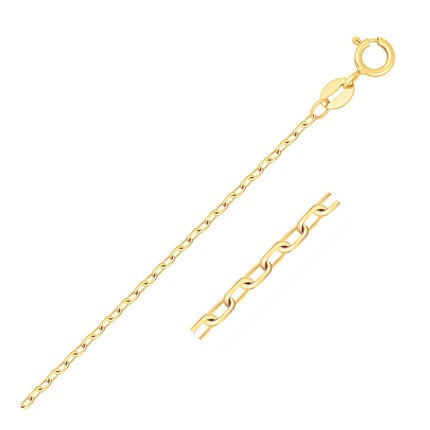 14k Yellow Gold Faceted Cable Link Chain 1.3mm - Ellie Belle
