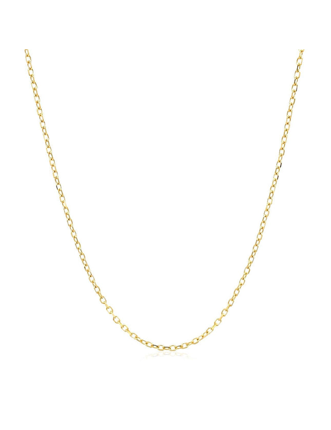 14k Yellow Gold Faceted Cable Link Chain 1.3mm - Ellie Belle